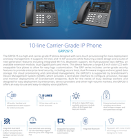 Téléphone IP Wi-Fi 6 POE Grandstream GRP2615 authentique avec écran couleur 4,3 pouces, 12 comptes SIP, 10 lignes pour bureaux professionnels