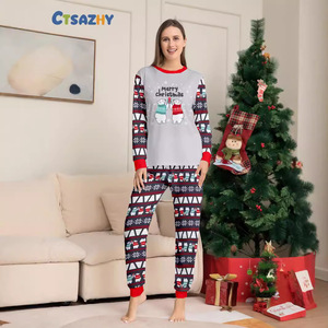 Conjunto Familiar de Natal com Estampa de Urso Polar em Poliéster Macio para Mãe, Filha, Pai e Filho - Product Image 4