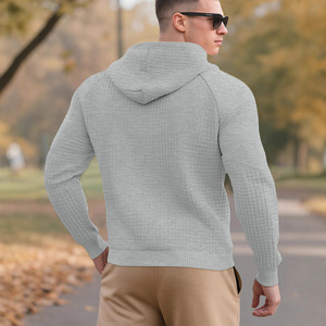 Sweat-shirt décontracté pour homme en jacquard <span class=keywords><strong>avec</strong></span> <span class=keywords><strong>capuche</strong></span> à carreaux et grandes poches - Product Image 4