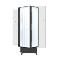 Vitrine rotative à 4 côtés avec lumières LED et serrure, porte en acrylique, présentoir sur pied en métal pour magasin d'armes et équipement tactique