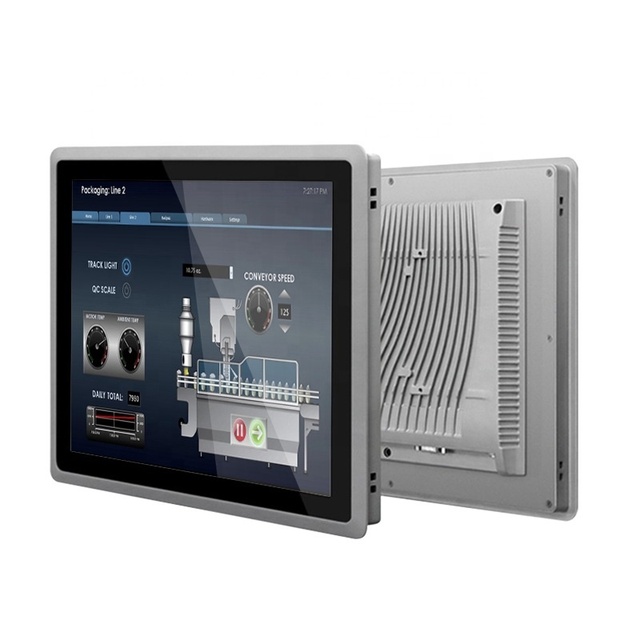 12.1 Inch Aluminium Industrial Panel Embedded Touch Screen PC Waterproof Support 6COM 2RJ45 Lan for Workstation Hospital