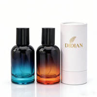 Flacon de parfum en verre à dégradé de couleur unique personnalisé 30ml 50ml 100ml Flacon de parfum de luxe avec emballage boîte