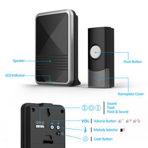 Ringbell ऑटो-सीखने वायरलेस घंटी QH-823A काले - Product Image 2