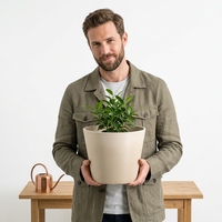 Pot Bunga Plastik Bulat Modern dengan Alas, Ringan, Tahan Lama, Berwarna-warni, untuk Tanaman Indoor & Outdoor, Cocok untuk Berkebun di Rumah