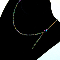 2.5mm largeur acier inoxydable croix chaîne étanche tour de cou chaîne colliers mode lien chaîne mode bricolage femmes fabrication de bijoux
