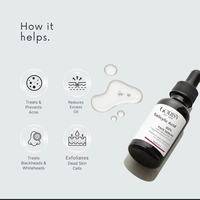 Sérum Personnalisé à 2% d'Acide Salicylique 30ml Liquide Visage Vitamine C Bio Végétalien Sans Cruauté Anti-Âge Éclaircissant Exfoliant Or