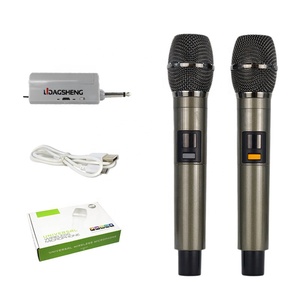 Micrófonos pequeños de 400 metros, auriculares de solapa Lavalier Uhf inalámbricos, micrófono Digital de estudio de escenario profesional - Product Image 1
