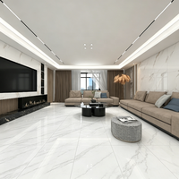 Carreaux gris veinés blancs sophistiqués 600x1200mm brillants pour projets d'intérieur haut de gamme