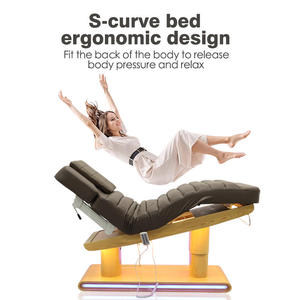 High Quality Wooden Base Electric Beauty Facial Massage <b>Bed</b> <b>LED</b> Light Double Column 4 Motor High Load Bearing for School Hotel - Product Image 3