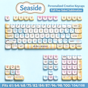 Capuchons de touches multi-types M-OA à thème bord de mer/bonbons/piggy/lapin, sublimation par teinture pour clavier mécanique à interrupteurs MX 61/87/104/108 - Product Image 4