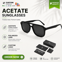 QSKY 23SA027 Lunettes de soleil polarisées en acétate faites à la main, surdimensionnées, à double pont, de haute qualité, avec verres TAC UV400, personnalisables avec logo OEM