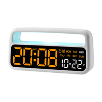 Neues Design Ambiente-Licht Plastik Wohndeko Multifunktionaler Elektronischer LED-Wecker Ewiger Kalender Modernes Design Nachttischuhr