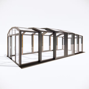 Couverture de <span class=keywords><strong>piscine</strong></span> automatique contemporaine en aluminium et verre pliable sur mesure |   <span class=keywords><strong>Abri</strong></span> de <span class=keywords><strong>piscine</strong></span> en verre trempé double sur mesure - Product Image 1
