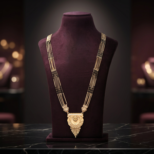 Wholesale 24K Gold Plated Traditional Indian Designs <b>Bridal</b> Mangalsutra Wedding Season Jewelry Black Beads With Long Mangalsutra - Product Image 1