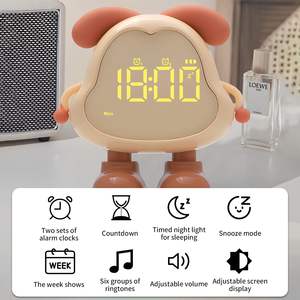 Sveglia per Bambini a Forma di Cane Dora - Orologio Digitale LED <span class=keywords><strong>da</strong></span> <span class=keywords><strong>Comodino</strong></span> con Funzione Sveglia e Luce Notturna |   Dispositivo per l'Addestramento al Sonno (Marrone) - Product Image 4