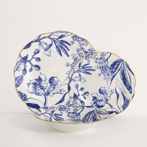 Service de table en porcelaine européenne de luxe TRESUN 2025, 16 pièces en grès pour 4 personnes, motif incrusté d'or, compatible micro-ondes et lave-vaisselle - Product Image 1