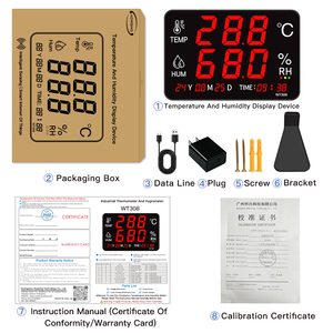 <span class=keywords><strong>New</strong></span> treo tường Màn hình LED hiển thị kỹ thuật số Nhiệt kế ẩm kế nhiệt độ độ ẩm <span class=keywords><strong>Meter</strong></span> với đồng hồ báo thức USB - Product Image 5