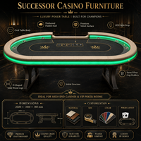 Table de poker de luxe sur mesure SUCCESSOR, table de jeu professionnelle pour casino, club et salle de poker VIP, avec éclairage LED