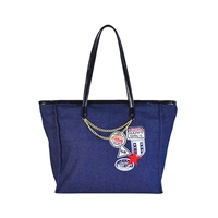 Tas Kanvas Lipat Bordir OEM Sedex Bsci LadyFashion, Tas Jinjing Kasual Laptop, Penutup Tali Serut, Tas Belanja Etnik