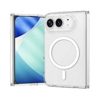Nouvelle coque magnétique transparente HD antichoc pour iPhone 18 Fold avec anneau magnétique intégré, anti-chute, anti-rayures, protection pare-chocs