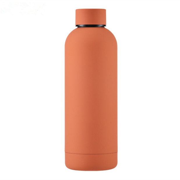 Индивидуальный Логотип резиновое покрытие 17 унций 500 мл с двойными стенками вакуумной изоляцией из нержавеющей стали Термос бутылка из нержавеющей стали
