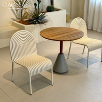 Chaises de jardin en métal avec dossier arrondi, sièges modernes d'extérieur pour patio et café