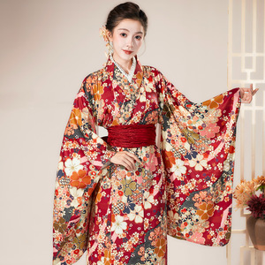 Kimono Japonés con Estampados Florales de Poliéster, Ideal para Otoño, Juegos de Rol, Restaurantes, Estancias en Casa de Familia, Fotografía de Temporada para Mujeres, Modificado - Product Image 2