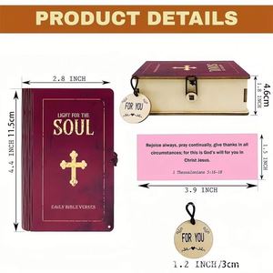 Caja de Versículos Bíblicos con 150 Tarjetas de Oración, Versículos Bíblicos con Caja de Madera, Regalo con Frases Inspiradoras para Cristianos - Product Image 2