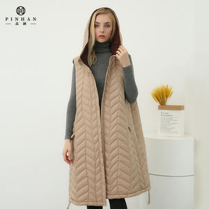 Fourniture directe d'usine longue longueur <span class=keywords><strong>sans</strong></span> manches rembourré vers le bas veste pour femmes manteau de laine pour femmes de haute qualité. - Product Image 3