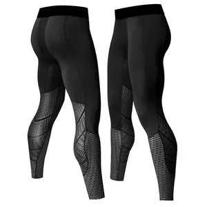 Pantalones deportivos ajustados para hombre, pantalón de compresión de secado rápido, para correr, con empalme, entrenamiento