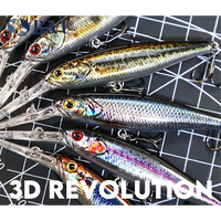 Leurre Minnow en plastique ABS rigide imprimé en 3D B&U JT02 pour la pêche au bar, saumon, tilapia, et zander en eau moyenne/au surface, avec hameçons pour spinnerbait