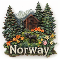 Nouveaux Aimants de Réfrigérateur Personnalisés en Résine, Souvenirs de Pays et de Villes (Turquie, Allemagne, Norvège, Canada), Aimant de Réfrigérateur 3D Personnalisé avec Logo, Aimant de Réfrigérateur en Forme de Cabane