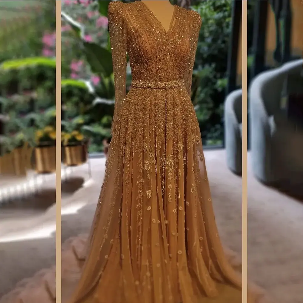 luxury evening gown a line