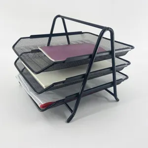 Promo Document File Tray Organizer Metal Mesh Desk Organizer With Organizer