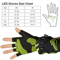 Gants d'été unisexe LED OEM Gants respirants en lycra pour le cyclisme et la pêche avec lumière clignotante pour l'équitation de nuit Taille XXL