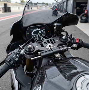 Ensemble de stabilisateurs de direction de <span class=keywords><strong>moto</strong></span> personnalisés de qualité supérieure, couleurs noir et argent - Product Image 6