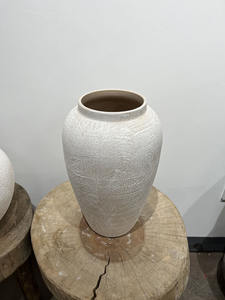 Vaso in <span class=keywords><strong>ceramica</strong></span> minimalista con struttura ruvida con finitura naturale vaso in <span class=keywords><strong>ceramica</strong></span> avorio opaco aspetto organico porta fiori ornamenti regali - Product Image 6