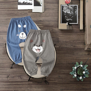 กางเกงขายาวเด็ก ลายสัตว์ถักนิตติ้ง ผ้าฝ้าย 100% ระบายอากาศได้ดี ไซส์ใหญ่ สำหรับเด็กผู้ชายและเด็กผู้หญิง ใส่สบายๆ สำหรับฤดูใบไม้ผลิ - Product Image 1