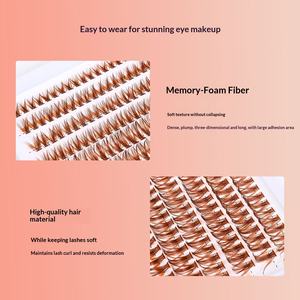 Nouveau style 40P <span class=keywords><strong>Faux</strong></span> cils en vison synthétique brun clair 12 rangées 240 cils Doux Naturel Épais Courbés Confortables Ne pressent pas - Product Image 6