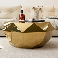 Table basse moderne en forme de diamant en acier inoxydable pour la maison meubles de salon d'hôtel