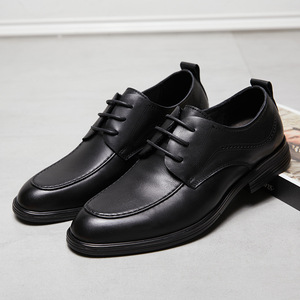 Top Designer de luxe printemps/été nouveau Style britannique en cuir véritable carré respirant à lacets chaussures de mariage d'affaires légères - Product Image 1