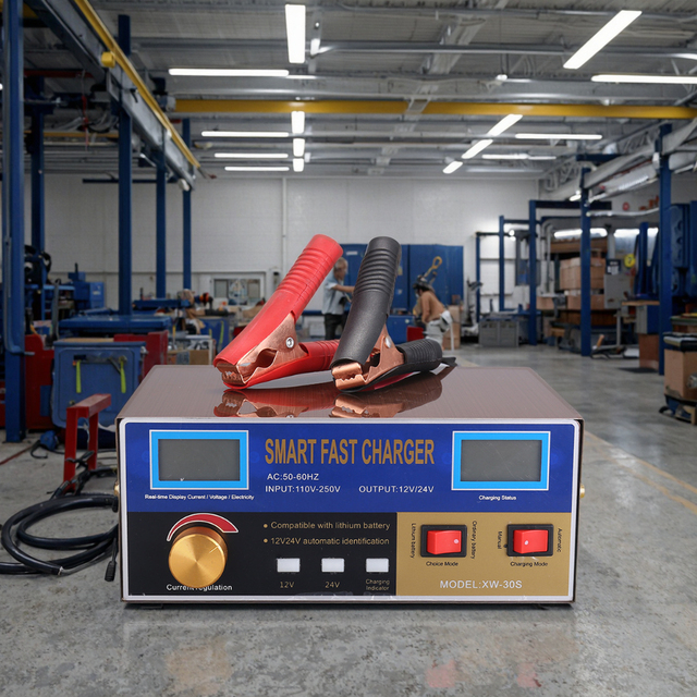 High Power Car Battery Charger 12V 24V Smart Fully Automatic Pulse Repair 15A 18A LCD Display Lithium Battery Charger