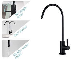 Robinet <span class=keywords><strong>de</strong></span> cuisine moderne en acier inoxydable noir avec filtration d'eau, purificateur d'eau potable pour évier, facile à installer, direct usine - Product Image 3