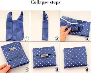 حقيبة تسوق للبقالة قابلة لإعادة التدوير طويلة المقبض ، جيب مخطط نمط قابل لإعادة الاستخدام ، شحن سريع مع تخفيض التعريفة الجمركية - Product Image 6