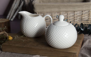 Nouvelle conception, 16 pièces, vaisselle en céramique pour hôtel et <span class=keywords><strong>restaurant</strong></span>, assiettes blanches en relief, porcelaine fine, service de table, ensembles de vaisselle - Product Image 6