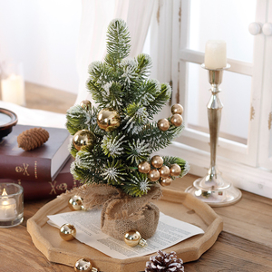 Новогодняя мини-елка SHUANGYUAN нового дизайна, настольная, с шарами, искусственная - Product Image 1