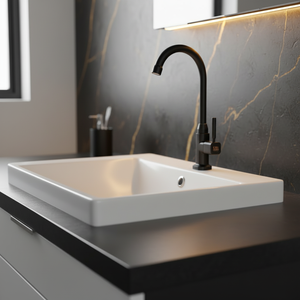 Grifo de Baño ITALOMIX de Lujo, Negro Mate, de un Solo Orificio - Product Image 1