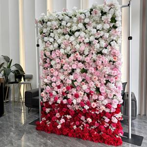 ฉากหลังดอกไม้ประดิษฐ์ 3 มิติ สีชมพูไล่เฉดแบบขายส่ง คุณภาพพรีเมียม สำหรับงานแต่งงาน งานเลี้ยง ถ่ายภาพ และตกแต่งสตูดิโอ - Product Image 2