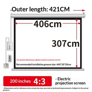 Pantalla de Proyección Eléctrica para Proyector, Venta al por Mayor de Fábrica, Pantalla Ultra HD Blanca Mate de 200 Pulgadas 4:3 con Control Remoto Eléctrico - Product Image 6