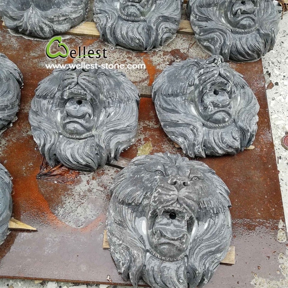 20 лет опыта ручная резная мраморная голова льва настенный водяной фонтан